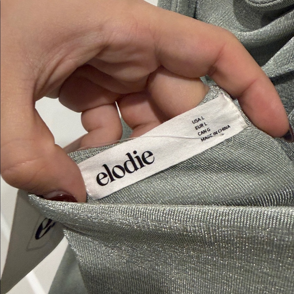 Elodie Women's Sz L halter Neck Mini Dress Seafoam Green Lined Bodycon - Picture 8 of 12